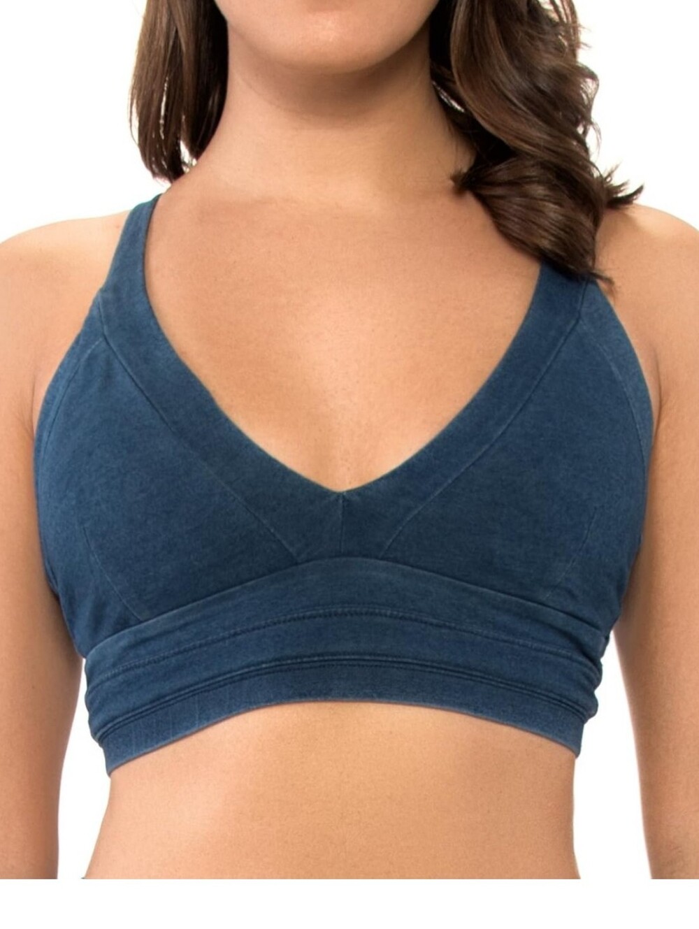 Lorna Jane Denim Look Criss-Cross Sports Bra Size M